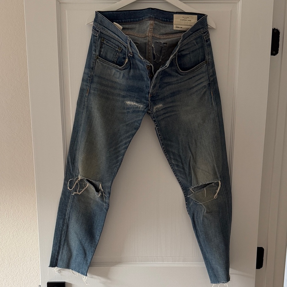 Rag & Bone Men's Blue Distressed Jeans